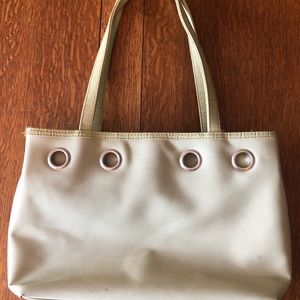 Sage green canvas/crocodile bagg